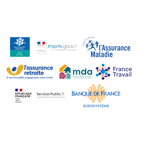 Logos des institutions françaises permettant les démarches administratives